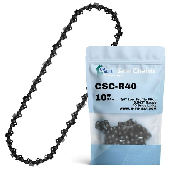10-Inch Chainsaw Chain R40 Replacement for Craftsman 315.341300 - (10", 3/8", .043", 40 Drive Links)
