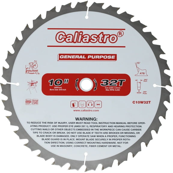 10-Inch Circular Miter / Table Saw Blade - Compatible with All Major Brands - 1-Pack