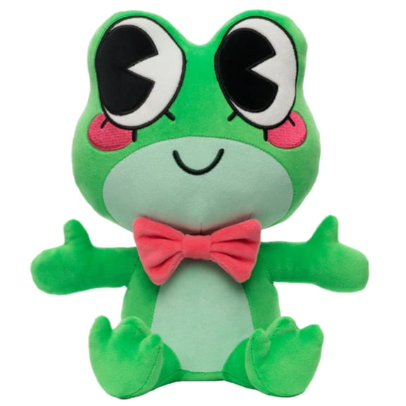 10 Inch Circus Ribbit Plush Cute Green Frog Stuffed Plush Doll, Cartoon Frog Plushie with Pink Bow Tie, Fluffy Soft Stuffed Animal Toy, Birthday Christmas Stocking Stuffer Gift for Boys Girls Collect