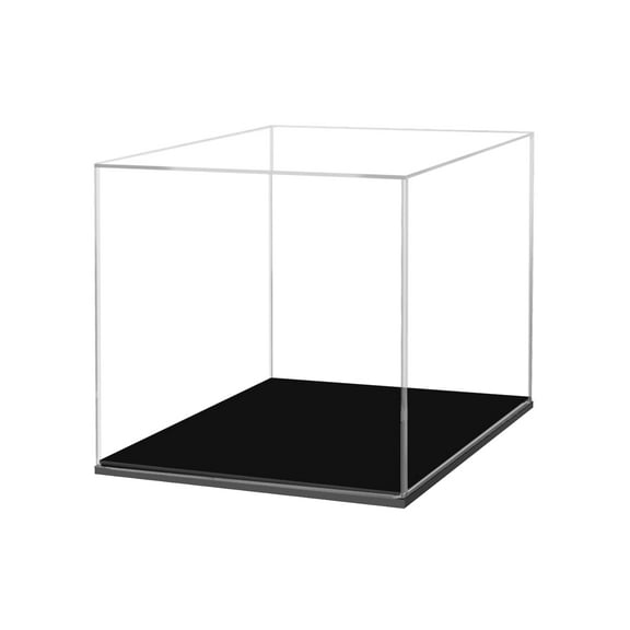 10 Inch Clear Acrylic Showcase Box with Black Base, Versatile Display Riser for Retail, Galleries, Home Decor, Clear