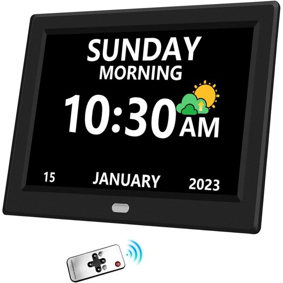 10 Inch Clock with Day and Date for Elderly Large Display Digital Clocks 12 Alarm 3 Display Modes Large Font Alzheimer's Clock Alarm Clocks for Seniors Dayclock