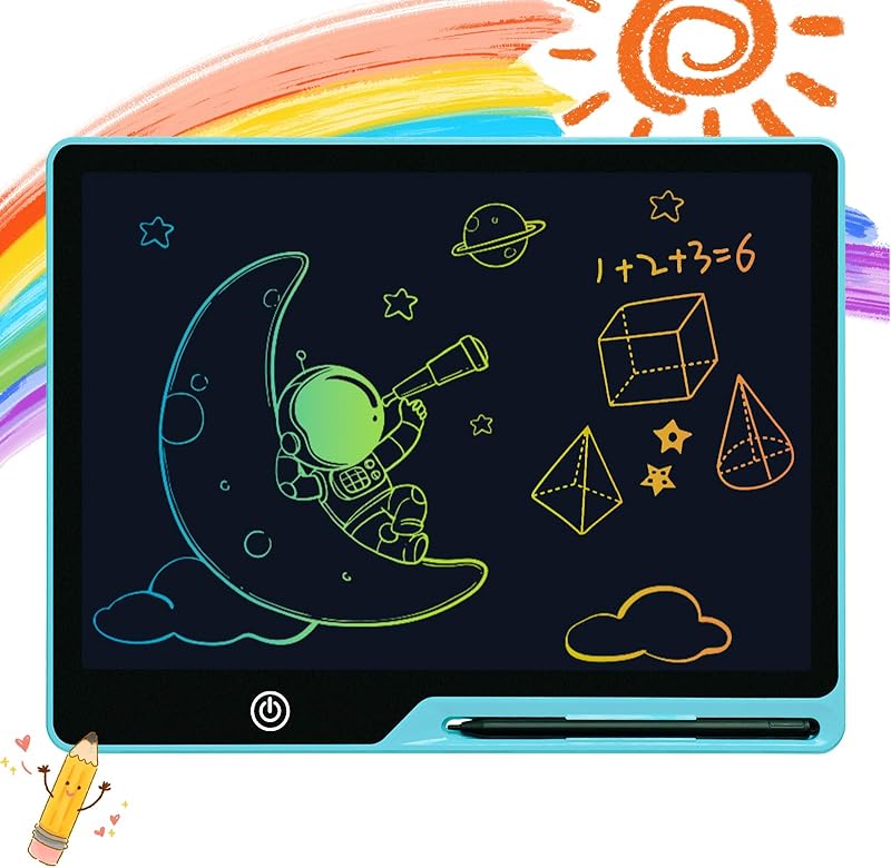 10 Inch Colorful LCD Writing Tablet for Kids - Educational Doodle Board Drawing Pad, for Girls & Boys Aged 3-8, Ideal for Learning, Travel & Birthdays (Pink, 10 Inch)