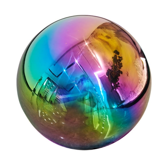 10-Inch Colorful Stainless Steel Gazing Ball – Vibrant Mirror Sphere for Home, Garden, Patio, Outdoor or Indoor Decor