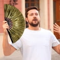 thumbnail image 1 of 10 Inch Colorful Stripe Kung Fu Fan - Boots On The Ground Hand Fan, Clacking Fans for Line Dancing, Popping Fans Large Holographic Folding Fan Iridescent Clack Hand Fan,Foldable Craft Holding Laser, 1 of 5