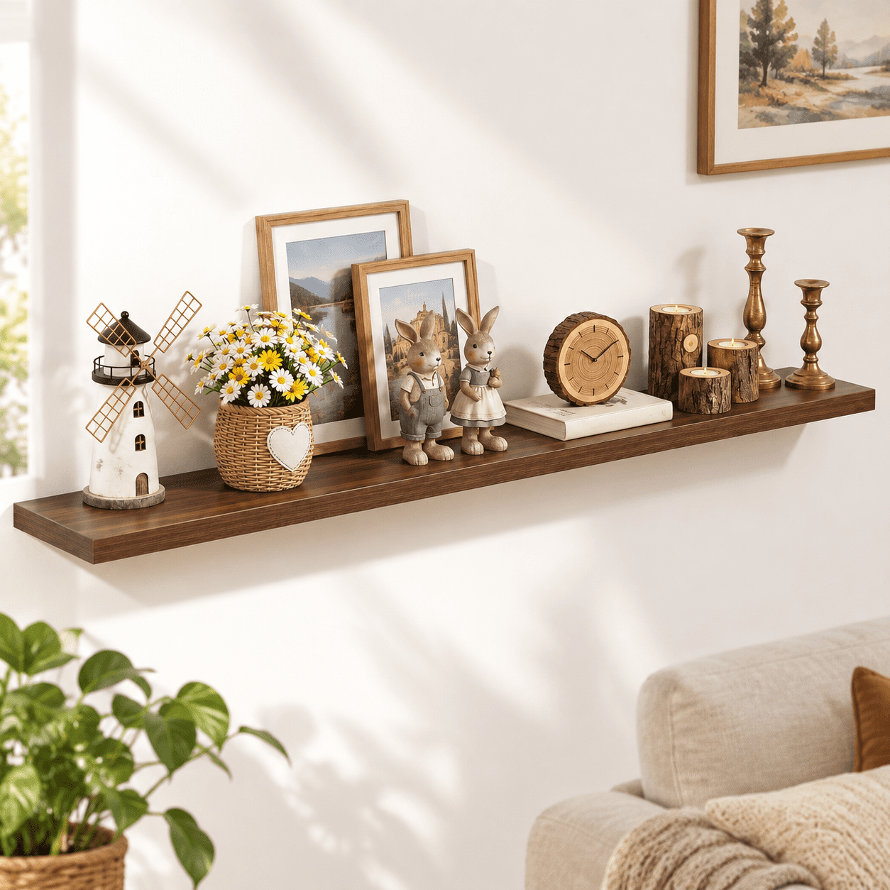 10 Inch Deep Floating Shelves For Wall 72 Walnut Set Of 1 - Walmart.com