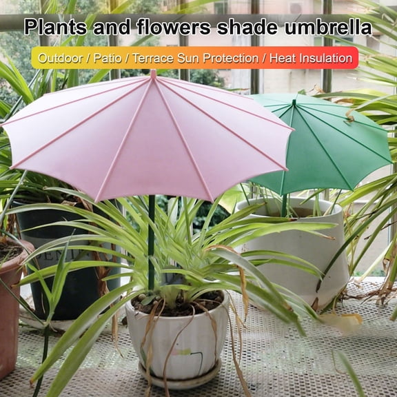 10 Inch Diam Plant Umbrella, Outdoor UV Protection Plant Shade, Mini Parasol Provides Shade to Defend Plants from Blazing Sun, Windproof Sunshade for Garden Balcony Patio Plants