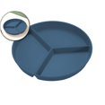thumbnail image 1 of 10 Inch Diameter Plastic Three Grids Circular Dining Plates Thickened Heat-resistants Household Breakfast Fruit Plates, 1 of 6