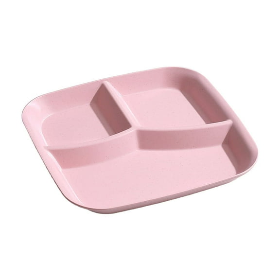 10-Inch Divided Plate Portion Control Reusable Dining 1-Piece - Balanced Diet Three Sections(Pink)