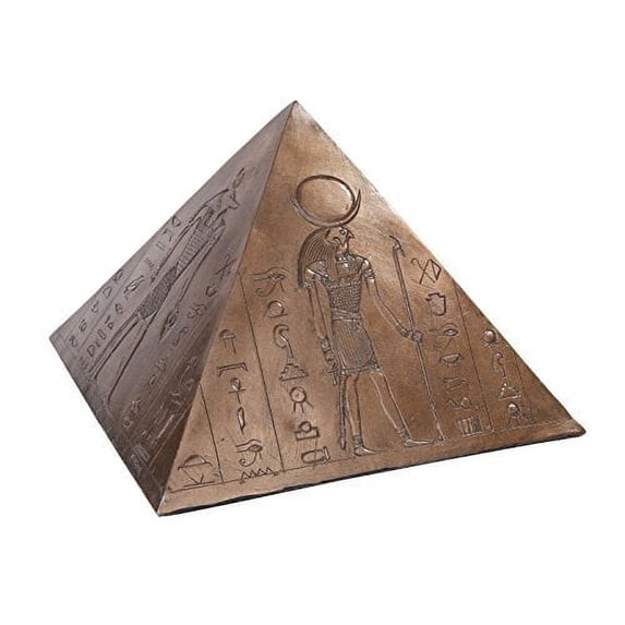 10 Inch Egyptian Pyramid Keepsake Urn Bronze Finish Statue Figurine by PTC