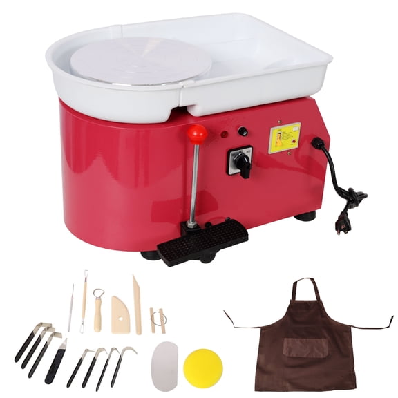 10 Inch Electric Pottery Wheel for Adults, Ceramic Clay Machine with Foot Pedal & Detachable Basin, 60-300RPM Adjustable Speed, Complete DIY Pottery Tools, Pink