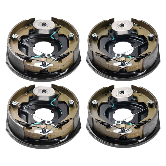 10 Inch Electric Trailer Brake Kit 3500 lb Axle Capacity Self Adjusting Brakes with Mounting Plates Complete Replacement Set for Trailers