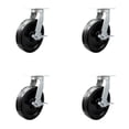thumbnail image 1 of 10 Inch Extra Heavy Duty Phenolic Wheel Swivel Caster Set with Brakes Set 4 SCC, 1 of 2
