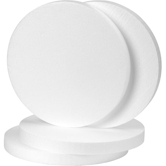 10 Inch Foam Circles for Crafts 4 Pack 1 Inch Thick Round Polystyrene Discs White for Wedding Holiday Christmas Crafts Making and School Projects DIY