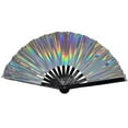 thumbnail image 1 of 10 Inch Folding Fan Bright Color Hand Rave Fan Festival Renaissance Party Bamboo Party Decorative Dancing Performance Bamboo Holding Hand, 1 of 7