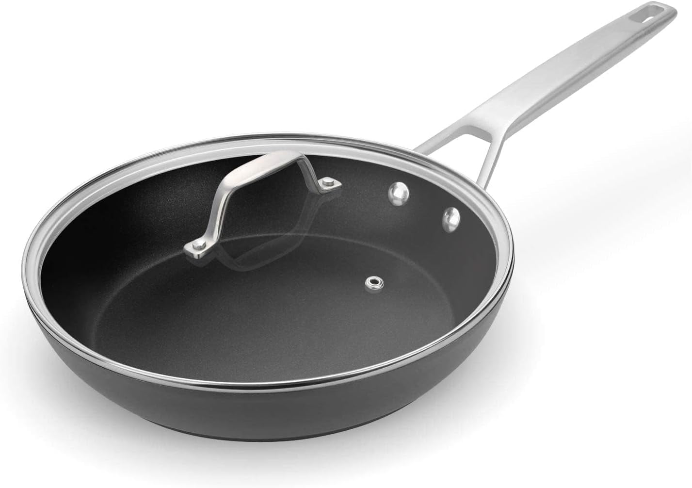 10 Inch Frying Pan Nonstick with Lid, Induction Fry Pan with Lid, Titanium and Diamond Non Stick Coating From USA, for Induction, Ceramic and Gas Cooktops, Oven Safe 10 Inch Skillet Nonstick