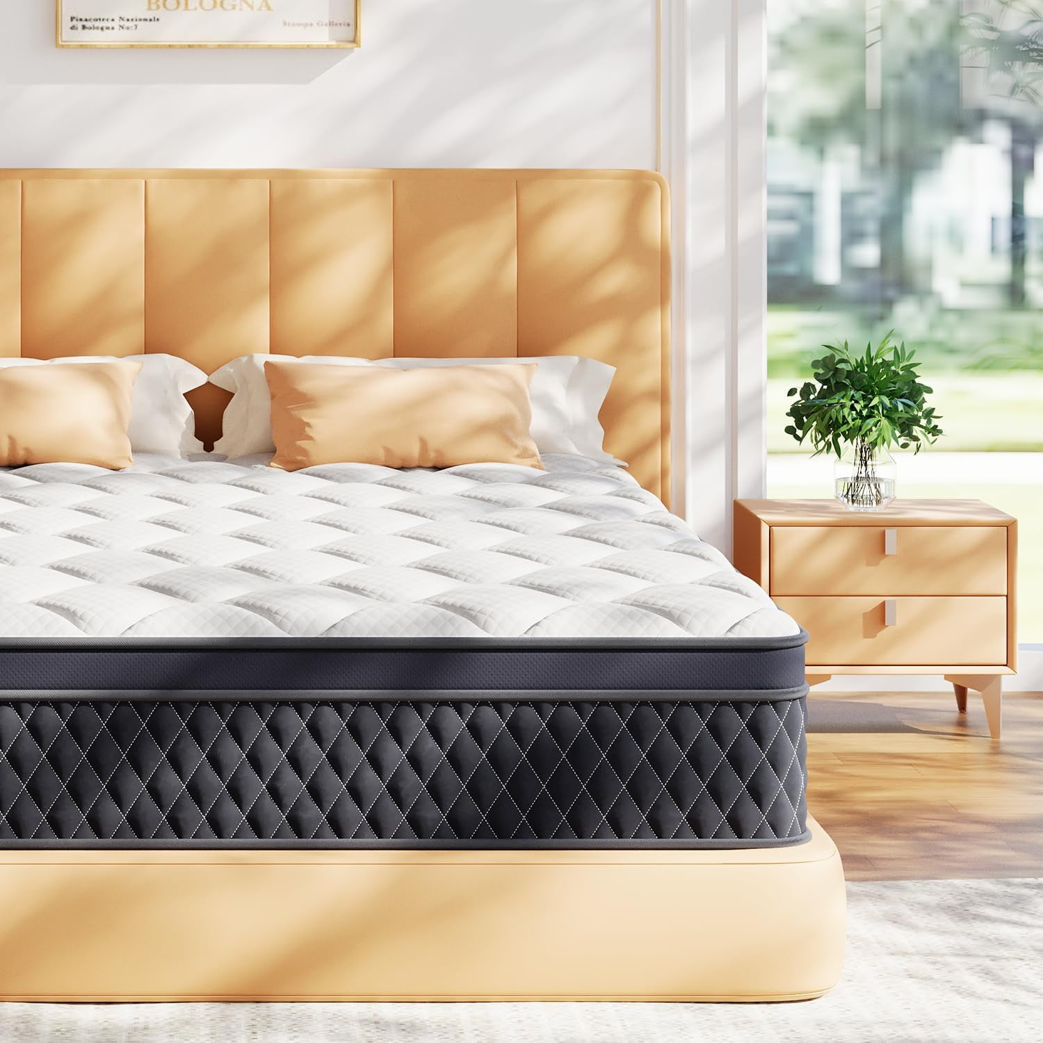 ELEMUSE 10 Inch Full Mattress in a Box, Hybrid Mattress with Pillow Top and CertiPUR-US Certified