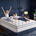 thumbnail image 1 of 10-Inch Full Size Hybrid Mattress with Memory Foam and Pocket Coils, Medium Support, Motion Isolation, Breathable, White, 1 of 5