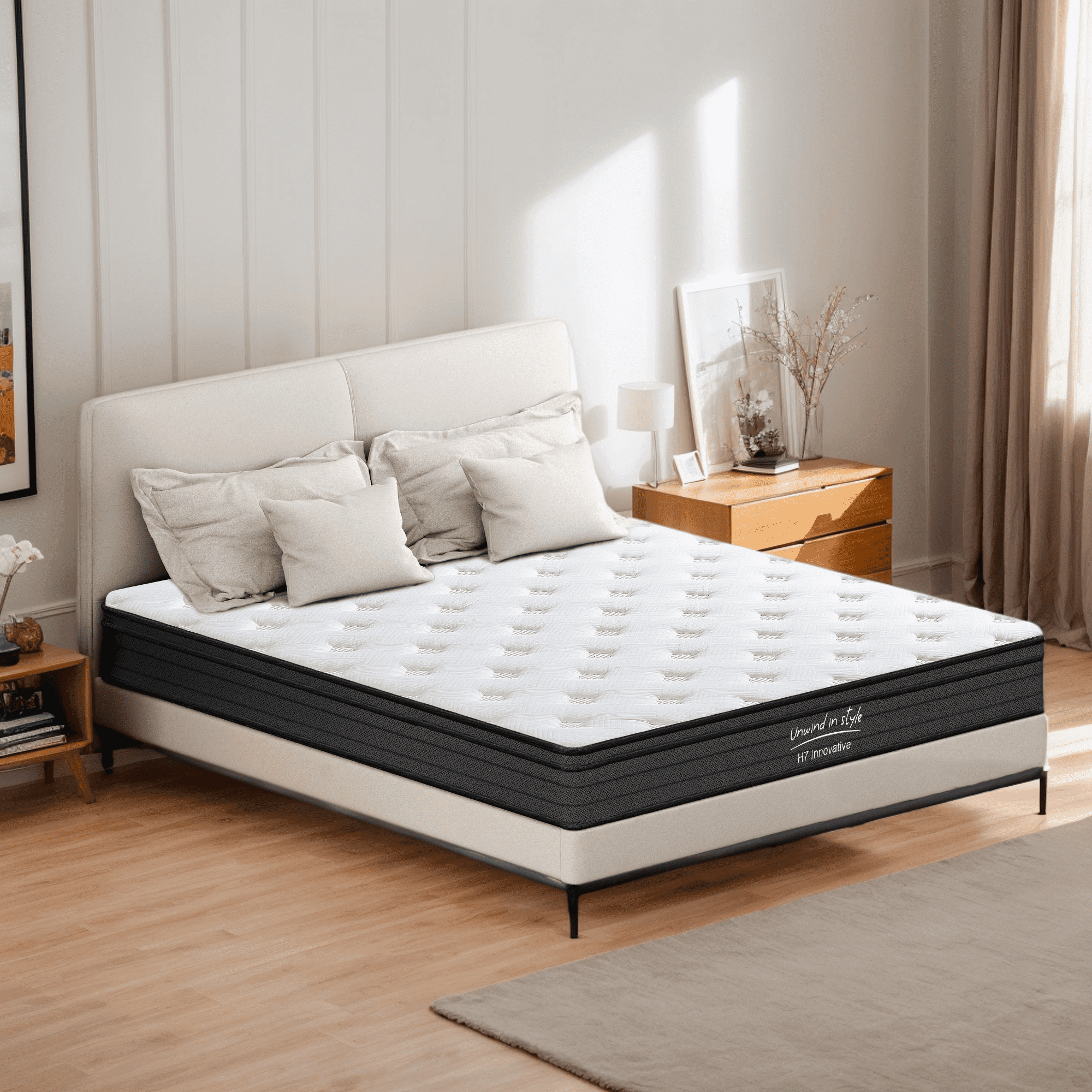 Life Balance 10 Inch Full Size Hybrid Mattress - Cooling Gel Memory Foam, Made In USA, Medium Feel, Bed In A Box