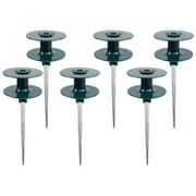 10 Inch Garden Hose Guide Spike, Rust Free Zink Sturdy Metal Stake, Heavy Duty Dark Green Spin Top, Keeps Garden Hose Out of Flower beds, for Plant Protection, 1 Pack