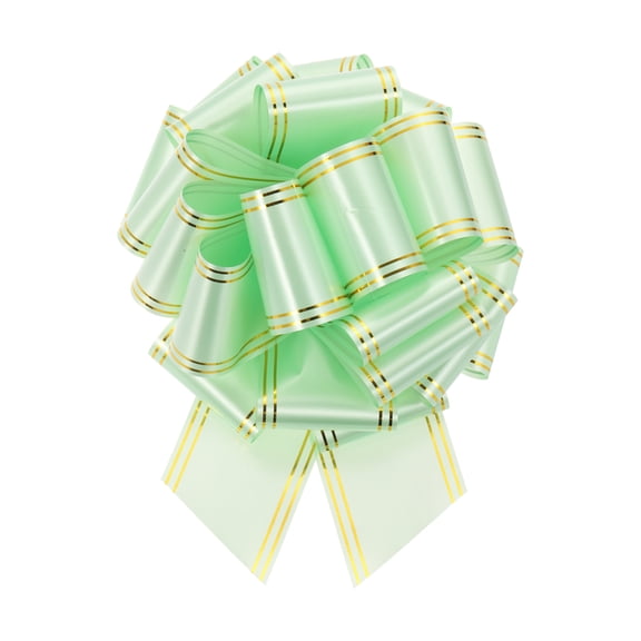 10 Inch Giant Large Pull Bow Big Metallic Car Bows Ribbon with Gold Edge for Wedding Presents Gift Wrapping Christmas, Light Green
