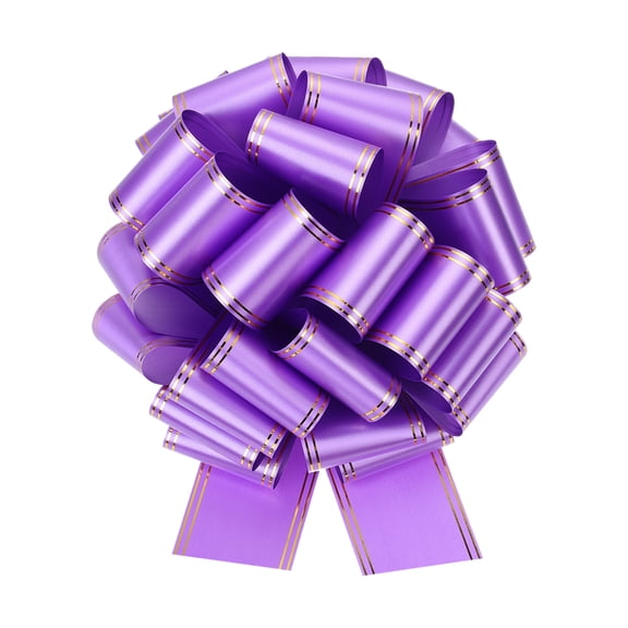 10 Inch Giant Large Pull Bow Big Metallic Car Bows Ribbon with Gold Edge for Wedding Presents Gift Wrapping Christmas, Purple