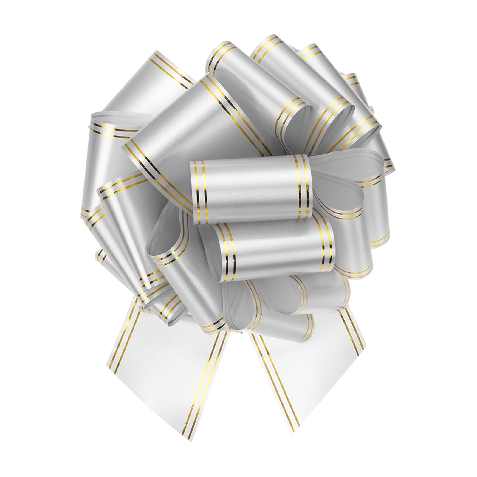 10 Inch Giant Large Pull Bow Big Metallic Car Bows Ribbon with Gold ...
