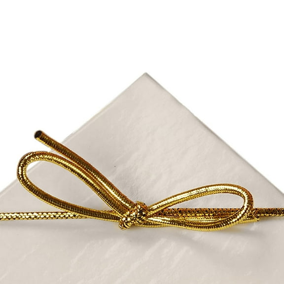 10 Inch Gold Metallic Stretch Loops With Bow - 50 Pack
