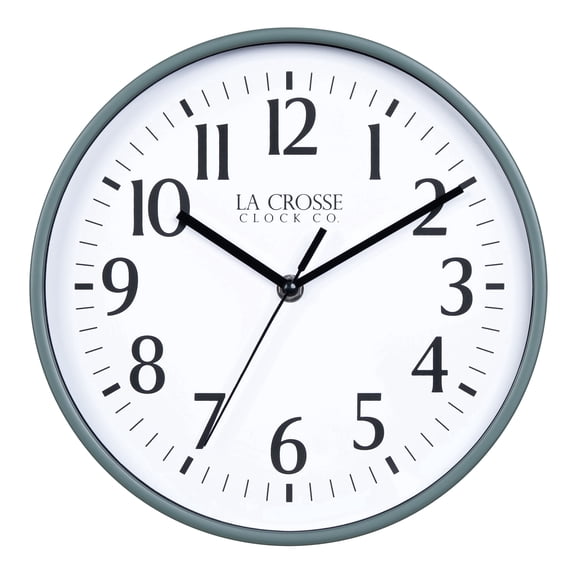 La Crosse Clock 10 inch Basics Green Analog Quartz Wall Clock, 404-3025G