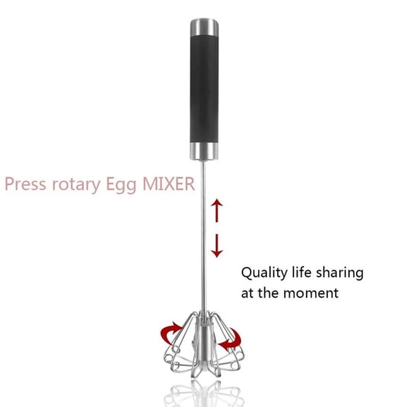 10-Inch Hand-Operated Rotary Semi-Automatic Egg Beater Whisk Blender for Home