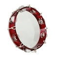 thumbnail image 1 of 10 Inch Handheld Tambourine Double Row Tambourine Drum Set Percussion Instrument Musical Educational Toy Instrument for Church Performance Kids Adults with Tuning Key Red, 1 of 7