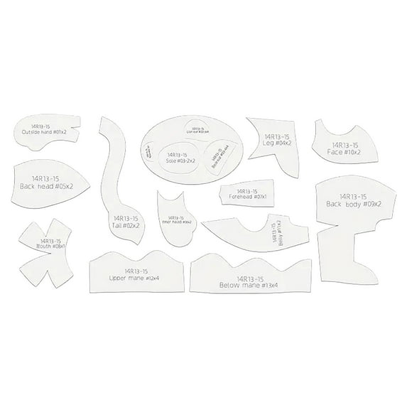 10-Inch Handmade Doll Cutting Reference Drawing Template A,Diy Floral Plush Sewing Pattern Kit Template with Pre Cut Shapes Easy To Follow Instructions for Handmade Stuffed Toy