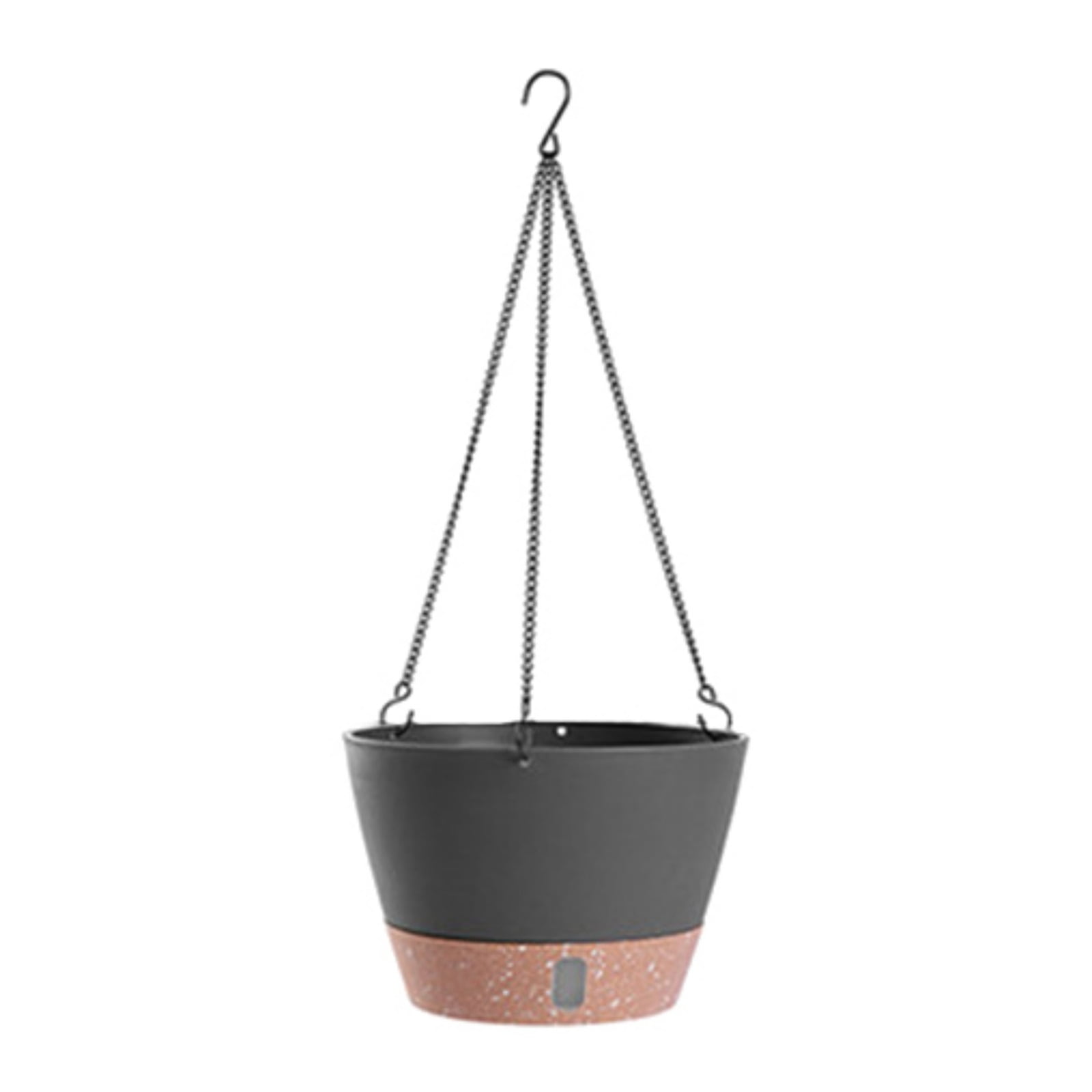 10 Inch Hanging Planter, Plant Hanger Indoor Outdoor, Self Watering Plant Pot Hanging Baskets Holder Plants with Drainage Holes & Removable Tray for Garden Home Black