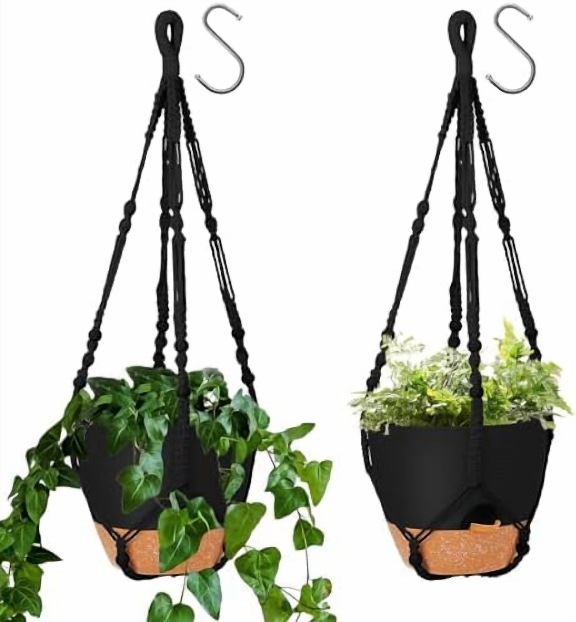 10 Inch Hanging Planters with Macrame Plant Hanger for Indoor and ...