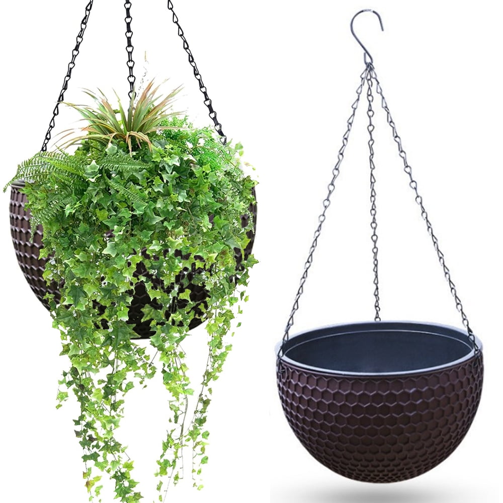 10 Inch Hanging Planters for Indoor Plants, Outdoor Garden Planter Pots, Honeycomb