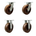 thumbnail image 1 of 10 Inch Heavy Duty High Temp Phenolic Swivel Caster Set 2 Swivel Locks 2 Rigid, 1 of 2