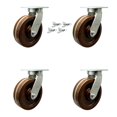 thumbnail image 1 of 10 Inch Heavy Duty High Temp Phenolic Swivel Caster Set with Swivel Locks Set 4, 1 of 2