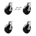 thumbnail image 1 of 10 Inch Heavy Duty Phenolic Wheel Caster Set with Brakes and Swivel Locks Set 4, 1 of 2
