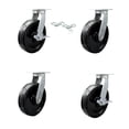 thumbnail image 1 of 10 Inch Heavy Duty Phenolic Wheel Swivel Caster Set 2 Swivel Locks 2 Brakes, 1 of 2