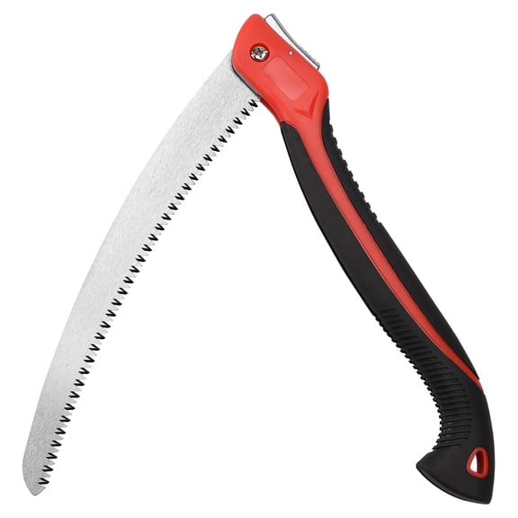 10 Inch Heavy Duty Pruning Saw, Folding Hand Saw with SK5 Curved Blade, Triple-cut Razor Teeth Used for Trees Wood Cutting Camping Gardening Work, Hiking, Landscaping, Tree Trimming