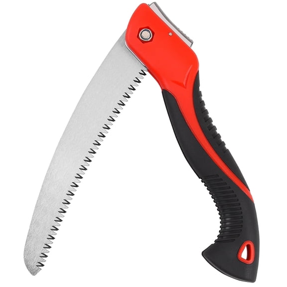 10 Inch Heavy Duty Pruning Saw, Folding Hand Saw with SK5 Curved, Triple-cut Razor Teeth Used for Trees Wood Cutting Camping Gardening Work, Hiking, Landscaping, Tree Trimming