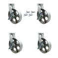 thumbnail image 1 of 10 Inch Heavy Duty Semi Steel Cast Iron Caster Set with Brake and Swivel Lock, 1 of 2