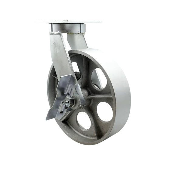 10 Inch Heavy Duty Semi Steel Cast Iron Caster with Brake and Swivel Lock SCC
