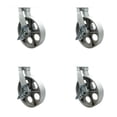thumbnail image 1 of 10 Inch Heavy Duty Semi Steel Cast Iron Swivel Caster Set with Brakes Set 4 SCC, 1 of 2