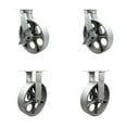 thumbnail image 1 of 10 Inch Heavy Duty Semi Steel Cast Iron Wheel Caster Set 2 Brakes 2 Rigid SCC, 1 of 2
