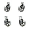 thumbnail image 1 of 10 Inch Heavy Duty Semi Steel Cast Iron Wheel Swivel Caster Set with 2 Brakes, 1 of 2