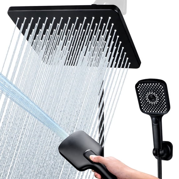 10-Inch High Pressure Rainfall Shower Head with Handheld Spray Combo, 4 ...
