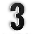 thumbnail image 1 of 10 Inch Backlit LED House Number, Stainless Steel, 6000K Cool White, Black, Number 3, 1 of 7