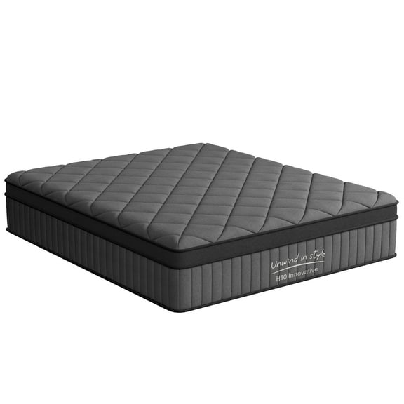 10 Inch Hybrid Mattress Twin Size, Mattress with Gel Memory Foam and Pocket Springs, Euro Top Medium Firm Hybrid Mattress, Black