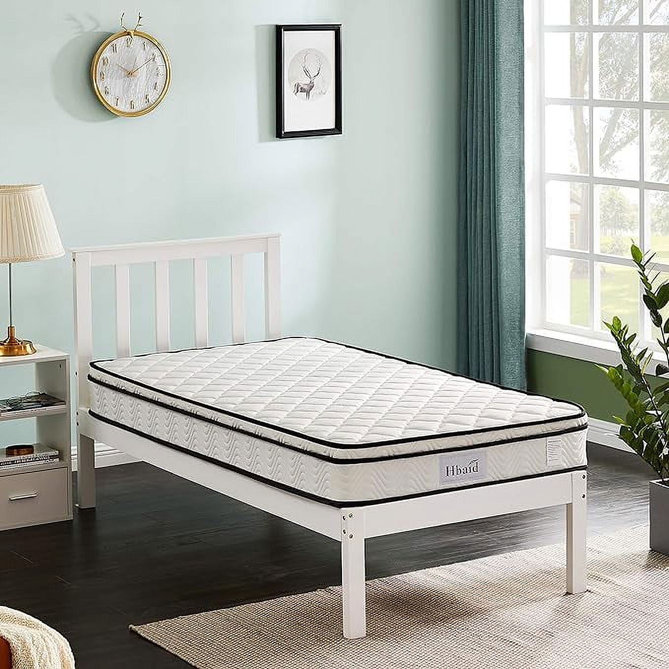 10 Inch Hybrid Mattress in a Box, Gel Inflation Memory Foam with Pocket Coils Innerspring for a Cool Sleep, Twin Size Mattress, Medium Firm