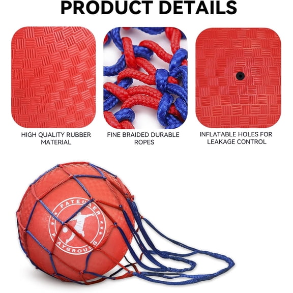 10 Inch Kickball Set - Red & Blue 4 Pack with Pump